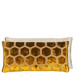 Manipur Ochre Rectangular Velvet Decorative Pillow