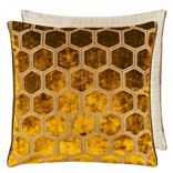 Manipur Ochre Large Velvet Cushion 