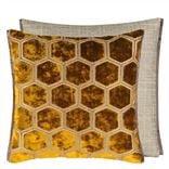 Manipur Ochre Velvet Decorative Pillow