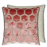 Coussin en velours Manipur Coral 