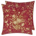 Eliza Floral Sunbaked Red Cushion