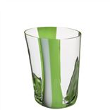 Green & White Wide Stripes Glass