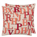 Alphabet Parchment Decorative Pillow