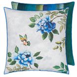 Porcelaine De Chine Cobalt Linen Decorative Pillow 