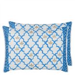 Pergola Trellis Cobalt Cotton Decorative Pillow