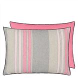 Brera Striato Hibiscus Linen Decorative Pillow 