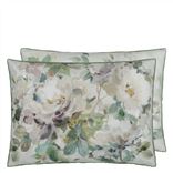 Thelma's Garden Celadon Cotton Decorative Pillow