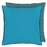 Brera Lino Indian Ocean & Teal Cushion 