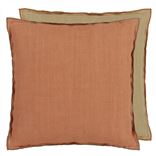 Brera Lino Brick & Turmeric Linen Decorative Pillow