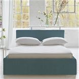 Square Loose Bed Low - Single - Brera Lino - Ocean - Walnut Leg