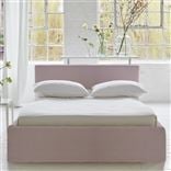 Square Loose Bed Low - Single - Brera Lino - Pale Rose - Walnut Leg