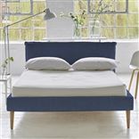 Pillow Low Bed - Double - Brera Lino Marine - Beech Leg