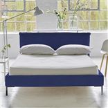 Pillow Low Bed - Double - Cheviot Cobalt - Metal Leg