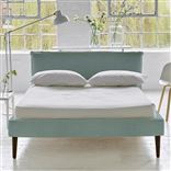 Pillow Low Bed - Double - Brera Lino Celadon - Walnut Leg