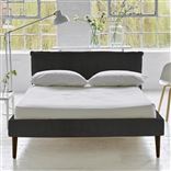 Pillow Low Bed - Double - Brera Lino Espresso - Walnut Leg