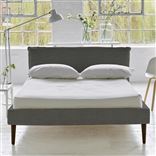 Pillow Low Bed - Double - Brera Lino Granite - Walnut Leg