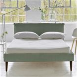 Pillow Low Bed - Double - Brera Lino Jade - Walnut Leg