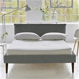 Pillow Low Bed - Double - Brera Lino Zinc - Walnut Leg