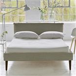 Pillow Low Bed - Double - Brera Lino Pebble - Walnut Leg