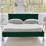 Pillow Low Bed - King  - Cassia Azure - Metal Leg