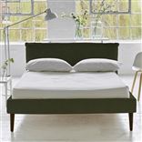 Pillow Low Bed - King  - Cassia Fern - Walnut Leg