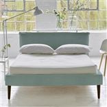Pillow Low Bed - Single - Brera Lino Celadon - Walnut Leg