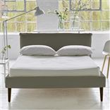 Pillow Low Bed - Single - Rothesay Linen - Walnut Leg