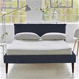 Pillow Low Bed - Superking - Cheviot Indigo - Walnut Leg
