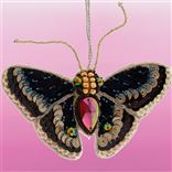 Noir Stitched Butterfly Christmas Ornament