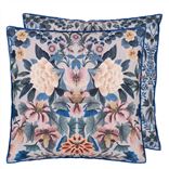 Ikebana Damask Slate Blue Cushion