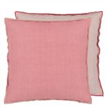 Coussin Brera Lino Damask Rose & Travertine 