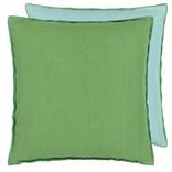 Brera Lino Emerald & Capri Linen Throw Pillow