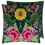 Coussin Brocart Decoratif Velours Noir