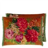 Fleurs D Artistes Velours Terracotta Cushion