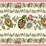 Folk Flower Wide Border - Parchment Large Sample