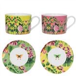 CERDG0118 Ikebana Damask set of 2 Tea Cup and Saucer