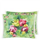 Ghirlanda Emerald Linen Decorative Pillow