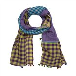Injiri Purple & Blue Check Scarf