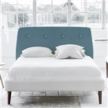 Cosmo Superking Headboard - White Buttons - Brera Lino Ocean