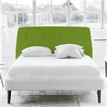 Cosmo Superking Headboard - White Buttons - Brera Lino Leaf
