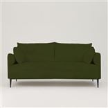 Positano 3 seater - Matt Black Legs - Cassia Velvet Fern