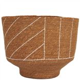 Medium Natural & Alabaster Check Basket