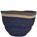 Indigo, Natural & Pale Grey Large Basket