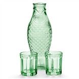 Green Fish Carafe And 2 Tumblers 