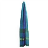 Metallic Cobalt & Emerald Wool Scarf 