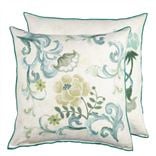 Osier Damassé Eau De Nil Cushion