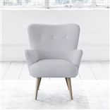 Florence Chair - White Buttons - Beech Leg - Brera Lino Platinum