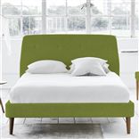 Cosmo Bed - Self Buttons - Double - Walnut Leg - Cassia Apple