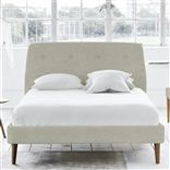 Cosmo Bed - Self Buttons - Superking - Walnut Leg - Cheviot Pebble