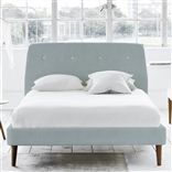 Cosmo Bed - White Buttons - King - Walnut Leg - Brera Lino Lapis